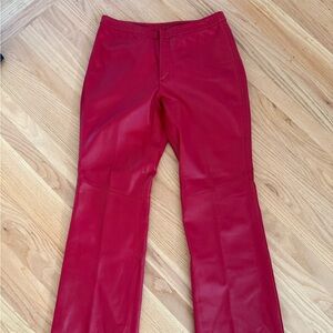 Kenneth Cole Reaction genuine red leather pants, M - L, Y2K style & quality